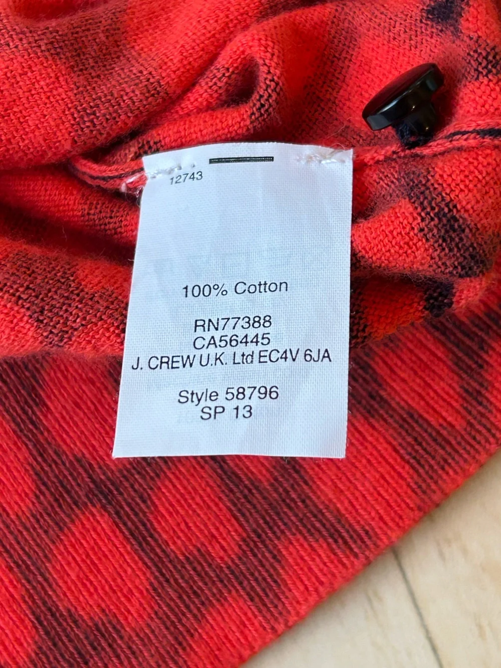 J. Crew Women’s Clare 100% Cotton Hearts Cardigan Red/Black Size Small